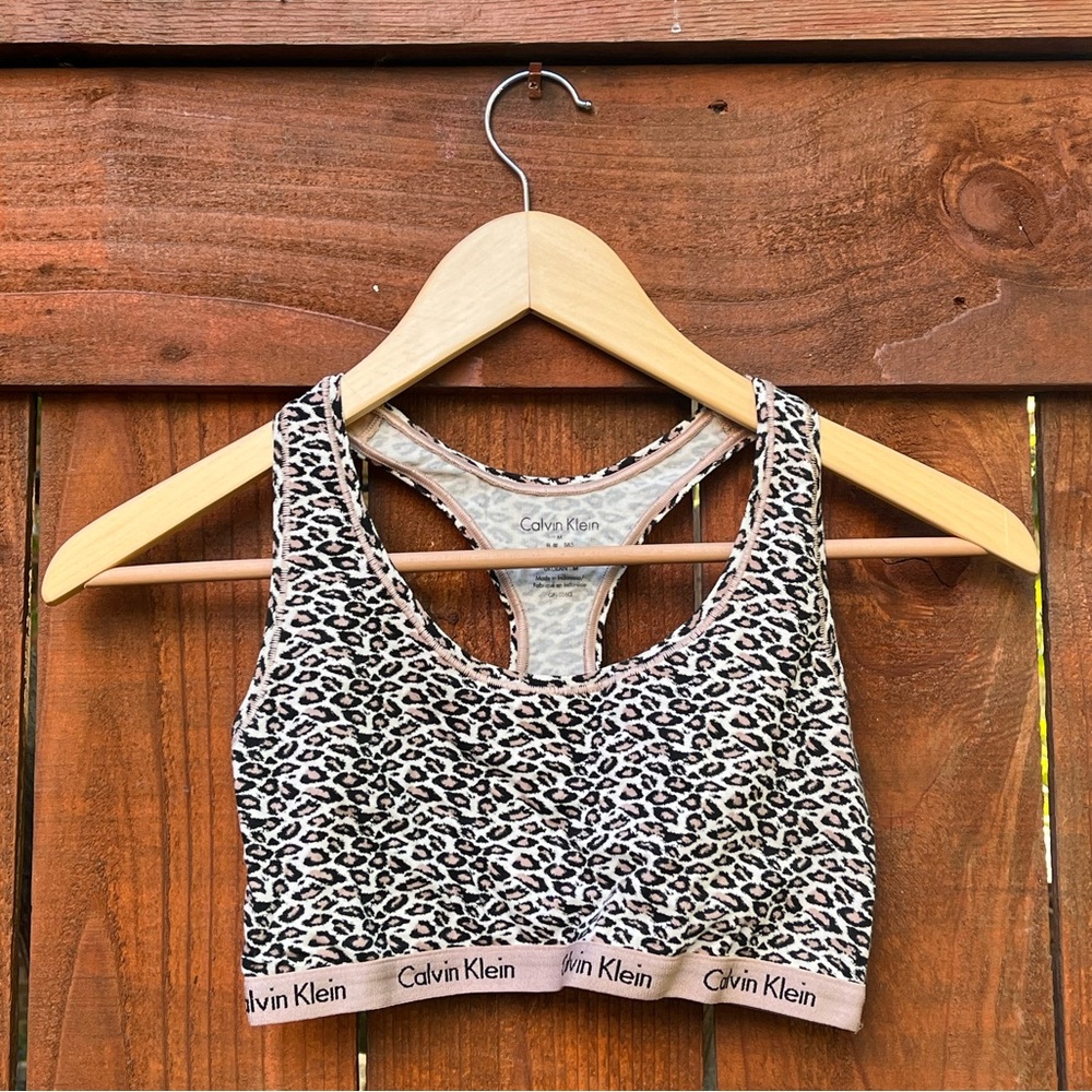 Calvin Klein cheetah print sports bra